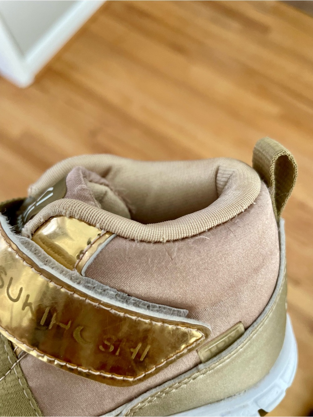 Tsukihoshi: Metallic Gold and Satin Bronze Toddlers Sneakers - Picture 7 of 16